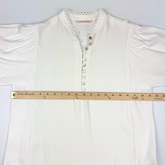 Soft Surroundings Womens Prairie Shell Button Popover Blouse XS Ivory - Picture 11 of 12